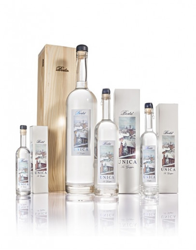 Grappa Unica 0,5 l in Holzkiste